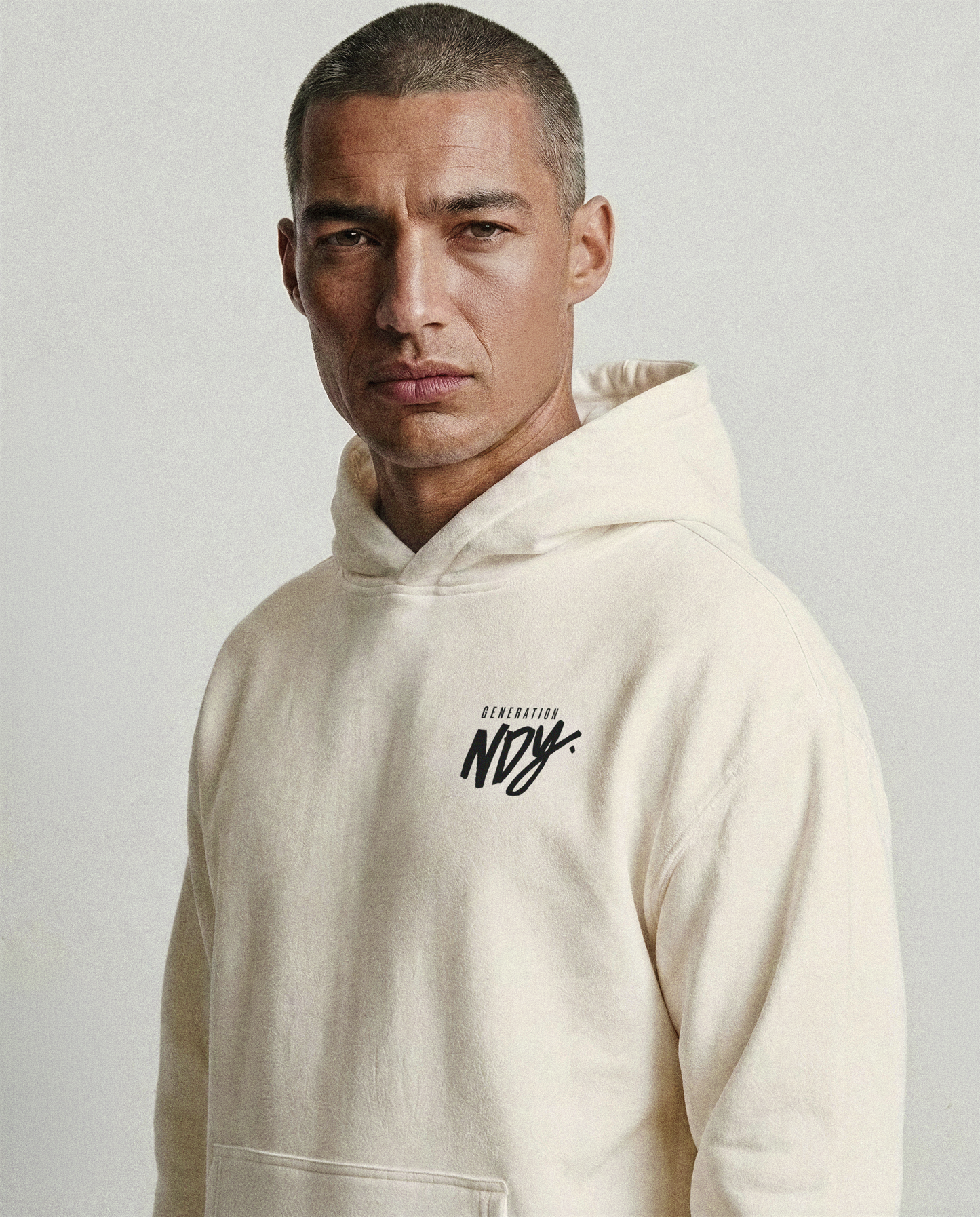 NDY HOODIE | CROSS | ECRU